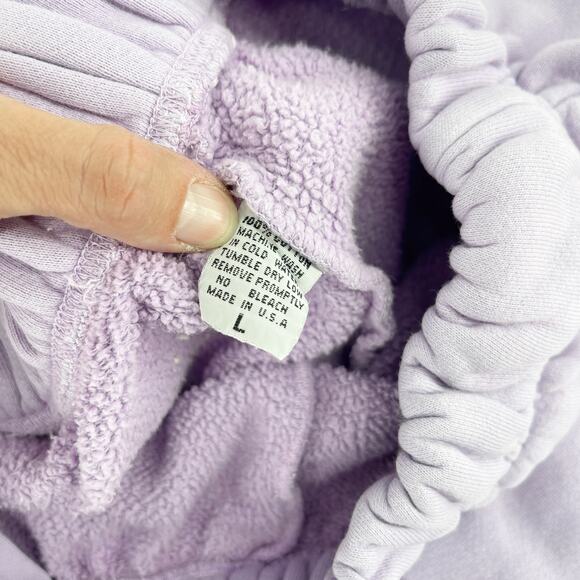 SET Active Lavender Lounge Shorts Sweat Shorts Heavy Cotton Size Large - Picture 5 of 5